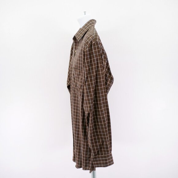 Jos‎ A Bank Traveler's Brown Plaid Pocket Collared Dress Shirt Medium Cotton - Picture 5 of 10